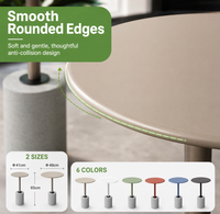 Table d'appoint ronde en métal avec base en ciment, résistante aux intempéries, petite table d'appoint multicolores pour salon, café, patio, extérieur