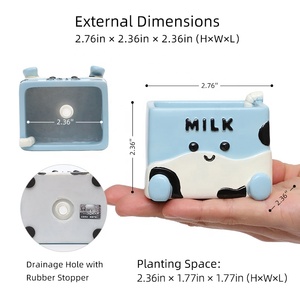 Maceta de Resina con Diseño de Fresa y Limón Kawaii ROOGO, Maceta Creativa con Temática de Frutas para Decoración de <span class=keywords><strong>Hogar</strong></span>, Oficina y Escritorio, Regalo - Product Image 5