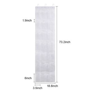 Naduo White Hanging Bag Over the Door <b>Shoe</b> Organizers 28 Mesh Pockets Hanging Bag Fabric <b>Shoe</b> Rack With Metal <b>Hooks</b> - Product Image 2