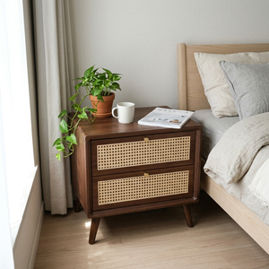 Armoire de chevet moderne et compacte pour gagner de la place |   Commode de nuit compacte avec tiroir de rangement pour studio, dortoir ou chambre à coucher - Product Image 4