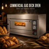 Four à gaz professionnel 1 niveau 1 plateau, contrôle précis de la température, en acier inoxydable, portable, pour la cuisson du pain et des pizzas