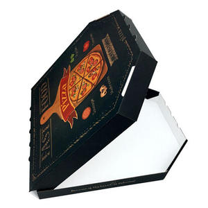 Personalizado padrão de design etiquetas 4/6/8/10/12/14/24 polegadas papelão preto octagon caixa de fatia de pizza caixa de hexágono para a Itália - Product Image 6