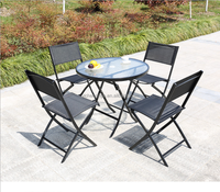 Ensemble chaises pliantes et table carrée, meubles de loisirs de jardin, chaises d'extérieur et tables en verre, bon marché, 2/4/6 places