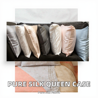 Taie d'oreiller en soie de mûrier naturelle double face, 100% soie, housse de coussin tissée avec fermeture éclair pour la maison et l'hôtel