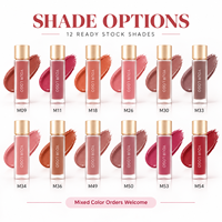Rouge à lèvres liquide mat velours RTS 5g, 12 teintes, longue tenue, résistant au transfert, faible MOQ 3 pièces, vente en gros, logo personnalisé