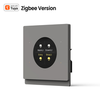 Sakelar Dinding Pintar Standar Inggris dengan Layar Warna 1 2 3 4 Gang Sakelar Lampu Zigbee Nama Kustom