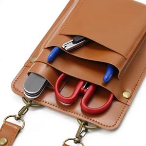 Quick Ship PU Leather Florist Gardening Tool Bag with Multi Slots Portable Design for Welcome Gifts - Product Image 2
