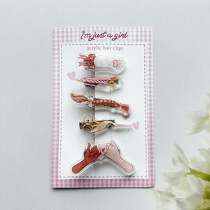 Barrettes à cheveux en acrylique personnalisées Felton, imprimées sur mesure, créez vos propres designs, ensembles de barrettes à cheveux en plastique acrylique - Product Image 1