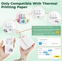 Imprimante mobile portable sans fil, compatible avec iOS et Android, imprimante thermique pour notes, mémos, photos, mini imprimante de poche pour autocollants