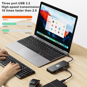 3.2 USB tốc độ cao truyền tải Type-C USB <span class=keywords><strong>Hub</strong></span> HD bốn màn hình mở rộng 11 cổng Dock trạm máy tính xách tay máy tính Splitter kho - Product Image 4