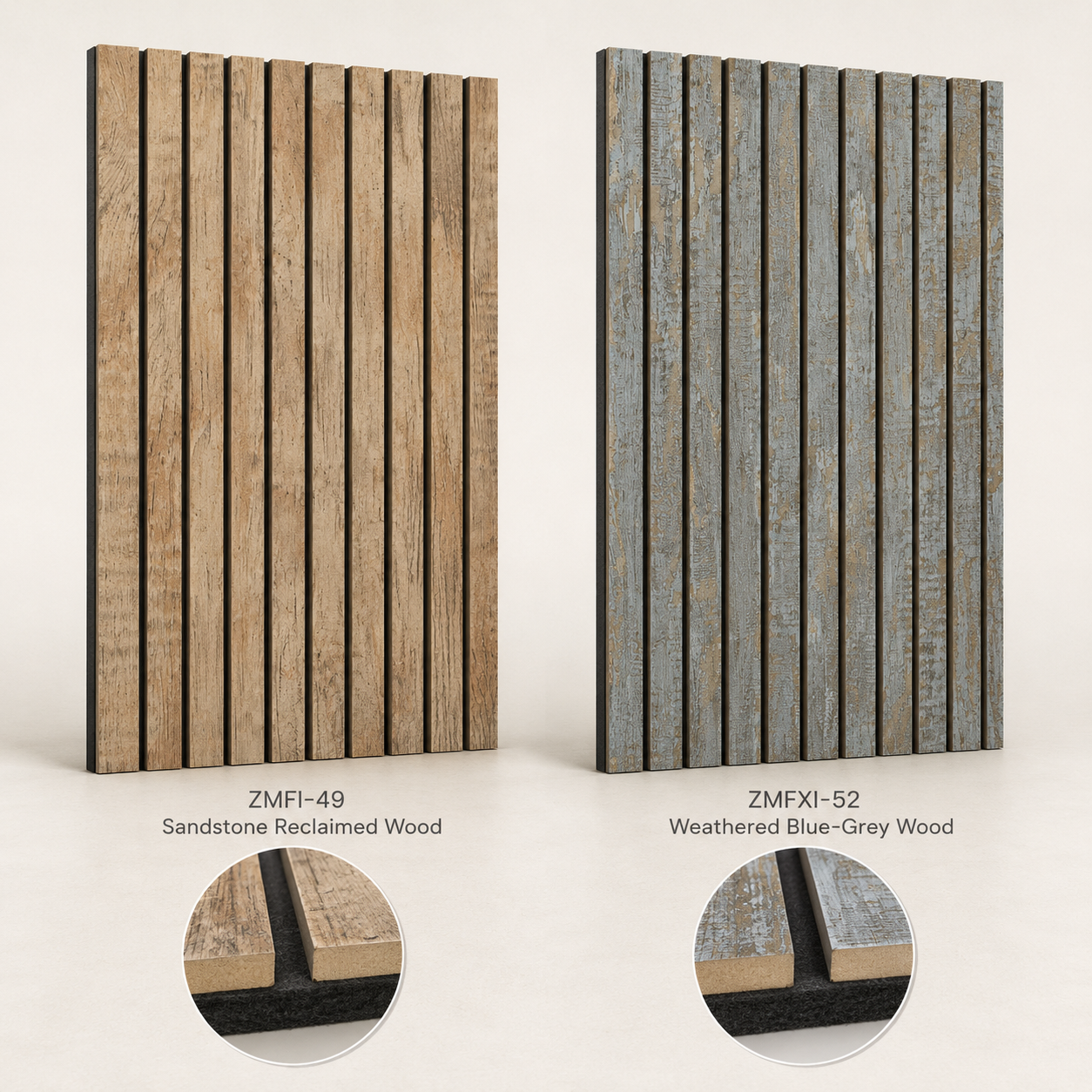 Bois de grès récupéré/Bois bleu-gris patiné