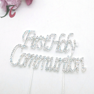 Adorno de pastel de diamantes de imitación de <span class=keywords><strong>primera</strong></span> comunión tradicional para decorar Mesa accesorios de decoración de pasteles - Product Image 3