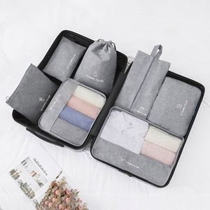 7 Pcs Sets Cation Fabric Storage Bag Packing <b>Cubes</b> Travel Luggage Organizer Bags for Travel Accessories Essentials - Product Image 1