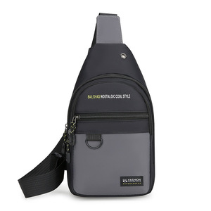 Bailishaqi Men's Chest <b>Bag</b> Gray Black Zipper Closure Lightweight Travel Crossbody <b>Bag</b> For Business Leisure Use - Product Image 1