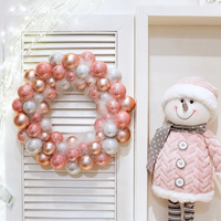 Ghirlanda di sfere di plastica di natale con decorazione a parete di nozze rosa verde menta 34.5cm
