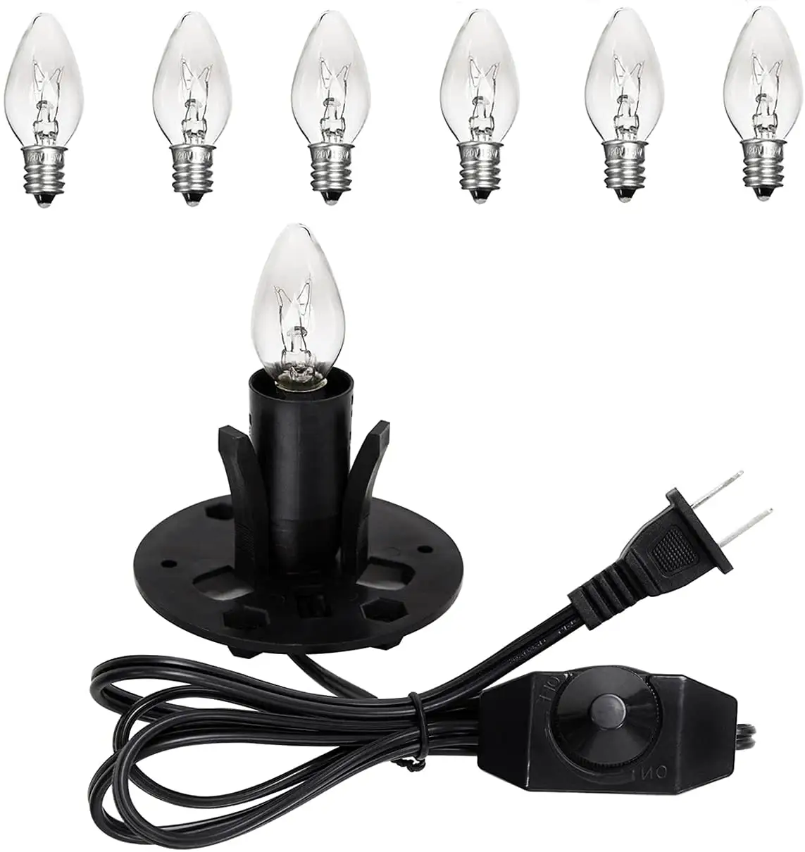 Удлинитель для электрического кабеля E14, комплект переменного тока, черная розетка для лампы в виде соли из США, 303 и шнур питания с диммером