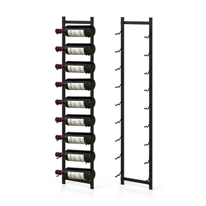 Porte-vin mural en fer noir mat, support pour 9 bouteilles, organisateur de présentation - Product Image 1