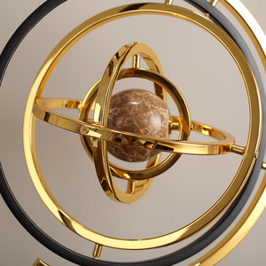 Modern Minimalist Globe <b>Ornament</b> Iron Circular Decorative For Living Room TV Cabinet Hotel Display - Product Image 4
