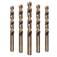 Vente chaude 5% Cobalt HSS M35 forets hélicoïdaux impériaux 1 ~ 13mm D338 usine personnalisée pour le forage des métaux avec tige droite