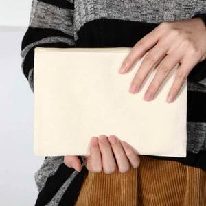 Multi-Color Plain Canvas Clutch Bag Eco-Friendly Cosmetic Case Blanks Zipper 7x10 Inches Natural Travel <b>Toiletry</b> Bag - Product Image 3