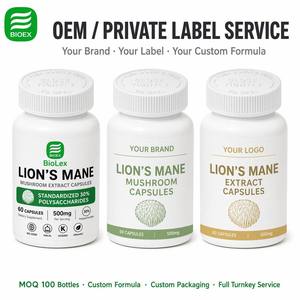 Factory GMP <strong>Lion's</strong> <strong>Mane</strong> <strong>Mushroom</strong> Extract Capsules Fruiting Body 30% Beta-Glucan Vegan Cognitive Support OEM ODM Bulk - Product Image 5