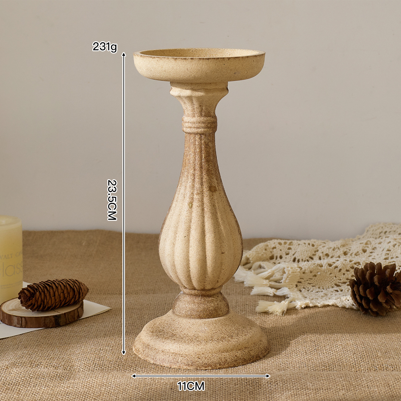 Petit chandelier à motifs, 24 cm