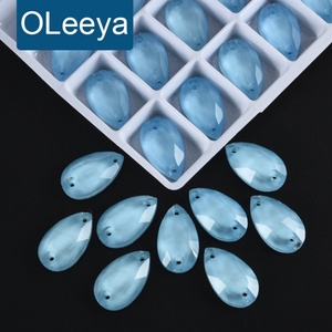OLeeya Populaire 3A Strass à coudre en verre à dos plat, formes larges, couleurs néon personnalisées, pour robes de danse - Product Image 1