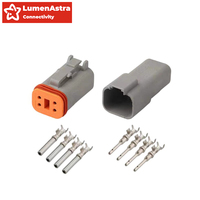 Connecteurs automobiles Deutsch Series DT06-4S-E008 mâle/femelle, contacts en cuivre, boîtiers de fiches 4 positions, 12-20AWG, IP67, pour câbles