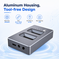 Estación de Acoplamiento Dual Bay Offline para Clonación de SSD NVMe PCIe Gen3x4 M.2, 20Gbps USB3.2 Gen2x2, Aluminio, 2230/42/60/80, Máx. 8TB, Clave M, ODM