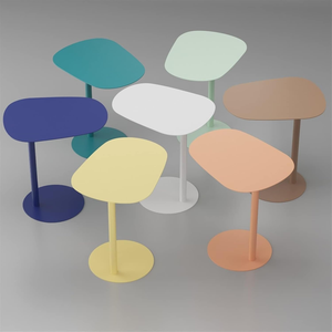 Mesa de centro de lujo pequeña de diseñador danés, mesa auxiliar de hierro de estilo nórdico moderno con esquinas móviles, mesa lateral y auxiliar convertible - Product Image 5