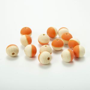 <b>Beads</b> for Kids DIY Crafts Accessories Round <b>Wood</b> Pattern Half Colored Loose Custom 20MM Multi Wooden <b>Beads</b> for Jewelry Making - Product Image 6