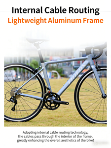 Bicicleta de Carretera 700C con Horquilla de Fibra de Carbono, Cuadro de Aluminio, 20 Velocidades, Neumáticos 700x25C, Cuadro de Fibra de Carbono que Brinda Ligereza y Resistencia - Product Image 5