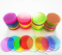 Jetons en plastique transparents colorés et souples de 19 mm et 25 mm pour le comptage de jeux, aides pédagogiques pour enfants de 4 à 6 ans, utilisation intérieure, vente chaude