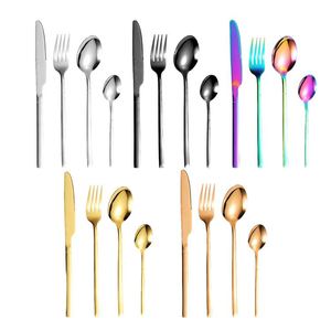 Ensemble de couverts de luxe en or 4 en 1, en acier inoxydable, réutilisables, polis, pour mariage - Product Image 2