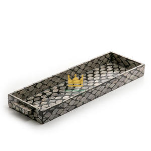 ถาดเสิร์ฟอาหารรูปสี่เหลี่ยมผืนผ้า งานแฮนด์เมด เป็นมิตรกับสิ่งแวดล้อม ประดับมุก สำหรับใส่อาหาร ของหวาน ใช้ในเดือนรอมฎอน นำเข้าจากเวียดนาม ขายดี - Product Image 4