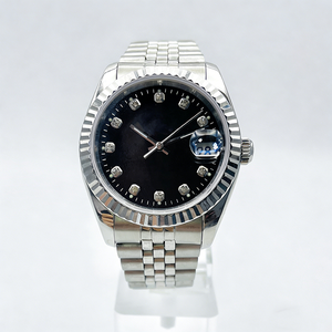 שעון יהלומים יוקרתי לשני המינים כתר מכני אוטומטי Para Hombre באיכות גבוהה 904L נירוסטה קריסטל ספיר עמיד למים - Product Image 4