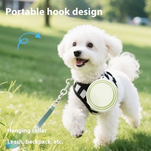 HEYBO Bol pour chien portable et pliable en silicone, couleur unie, écologique, pour l'eau et la nourriture - Product Image 4