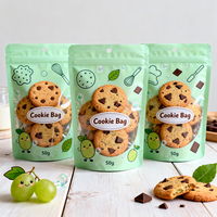 Sachet de biscuits au citron directement du fabricant avec un design jaune vibrant et une fermeture éclair refermable pour biscuits 50g 100g