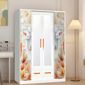 Clóset de Acero Personalizado de Tres <span class=keywords><strong>Puertas</strong></span> <span class=keywords><strong>con</strong></span> Puerta Corrediza y Organizador de Ropa - Product Image 5