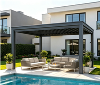 Pergola bioclimatique de luxe Sweet Home en aluminium avec toit à lamelles réglables électriquement, éclairage LED, imperméable, pour extérieur, jardin, patio