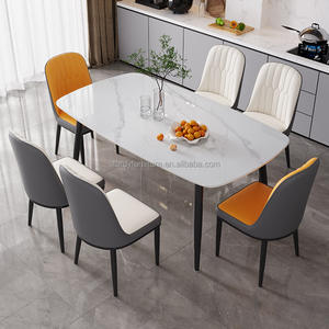 Mesa de comedor Rectangular Simple de lujo moderna, diseño de losa de piedra ligera para restaurante de gama alta para muebles para el hogar en la sala de estar - Product Image 3