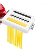 Accesorio para Pasta 3 en 1 para Batidora KitchenAid, Rodillo de Acero Inoxidable y Juego de Cortadores de Espagueti y Fettuccine, 8 Opciones de Grosor