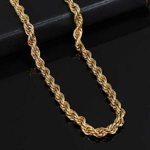 NUOYA 새로운 스타일 6mm 아이스 아웃 걸쇠 로프 체인 18k 남성용 금도금 스테인레스 스틸 트위스트 로프 체인 목걸이 - Product Image 3