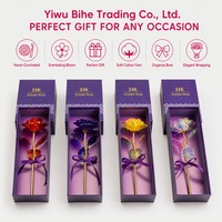 BH Kotak Bunga Mawar Berlapis Emas 2 Buah untuk Hari Valentine & Festival Qixi, Buket Bunga Awet Premium Siap Pakai
