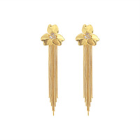 Boucles d'oreilles élégantes et tendance haut de gamme, pendantes vintage en métal avec fleurs et fausses perles
