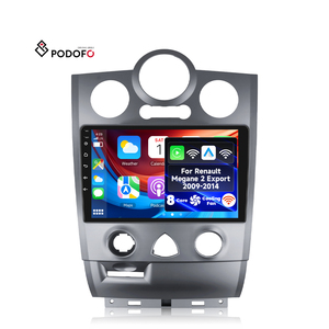 Podofo pour Renault <span class=keywords><strong>Megane</strong></span> 2 Export 2009-2014, autoradio Qualcomm 8 cœurs 9'' <span class=keywords><strong>4</strong></span>+64G, CarPlay/Android Auto sans fil, WiFi 4G, vente en gros - Product Image 1