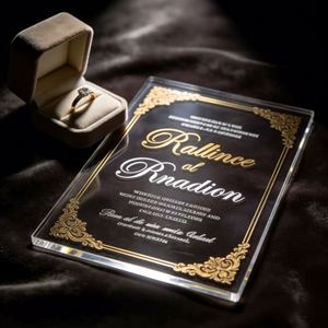 Customized Personalized Design Invitation and Display Acrylic Panels with <b>Laser</b> Engraved Colorful Gradient <b>Plastic</b> <b>Sheets</b> - Product Image 5