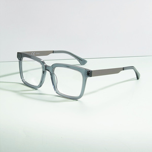 Kính mắt gọng vuông acetate cao cấp dày dặn dành cho nam, màu xám pha xanh lá cây nâu, kiểu dáng sang trọng - Product Image 1