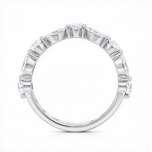 Anillo de Diamantes Cultivados en Laboratorio de 0.55 Quilates Redondos y 0.80 Quilates Marquise para Mujer, Color VVS VS EF, en Plata de Ley 925, Oro de 10, 14 y 18 Quilates - Product Image 3