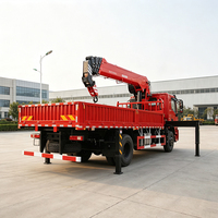Grue de camion à flèche en U à 5 sections, 8 tonnes, châssis Sinotruk, nouveau système hydraulique, télécommande, composants Tadano, hauteur de levage 18,5 m